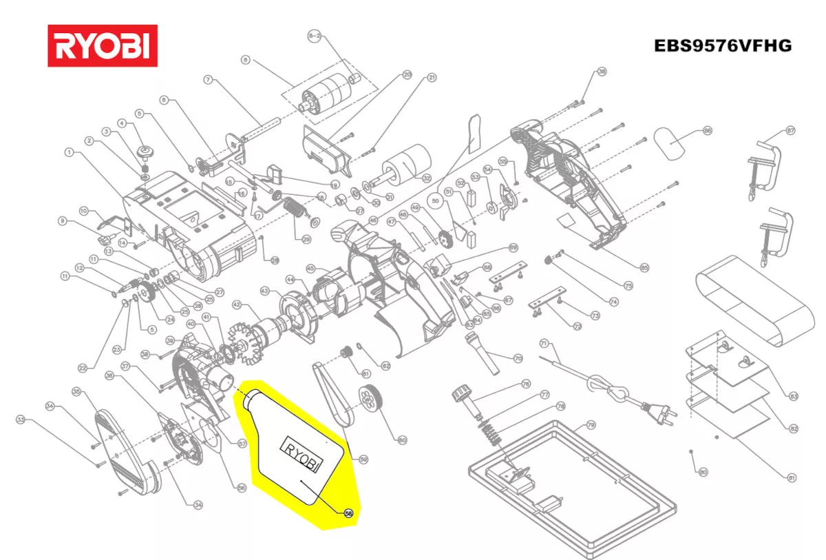 sac poussière réf. 5131020138 Ryobi